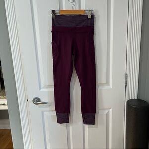 Lululemon En Route crop tights plum
